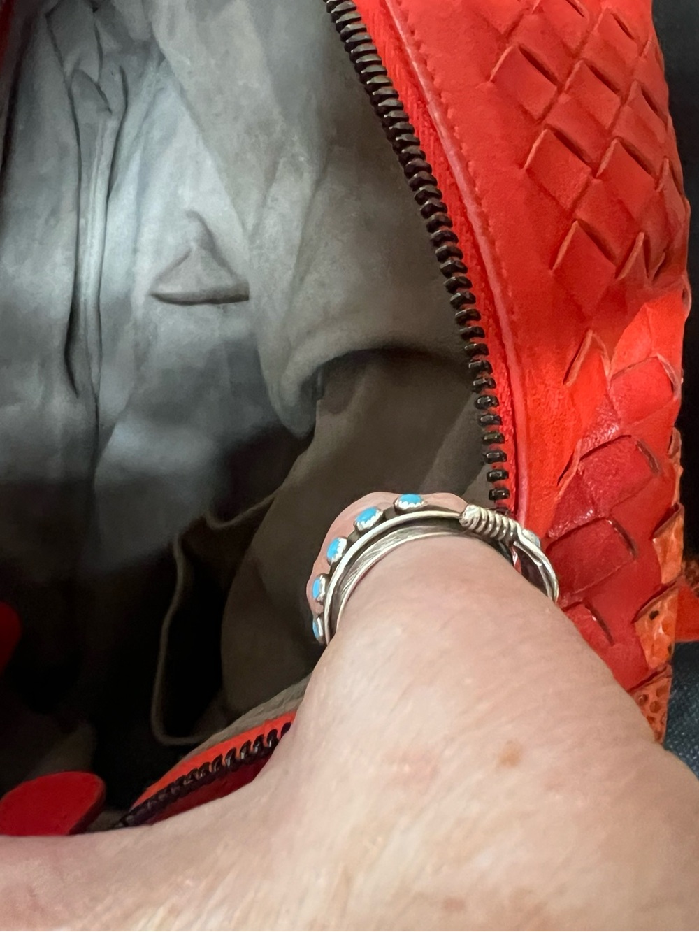 BOTTEGA VENETA Intrecciato Leather Brick Tote with Python Detailing AUTHENTIC - Picture 9 of 17
